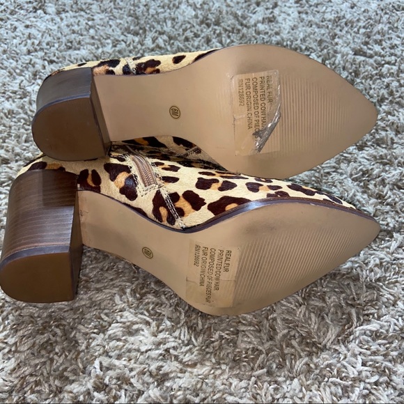 Steve Madden Ladd Cow Hair Cheetah Print Booties - Picture 7 of 16